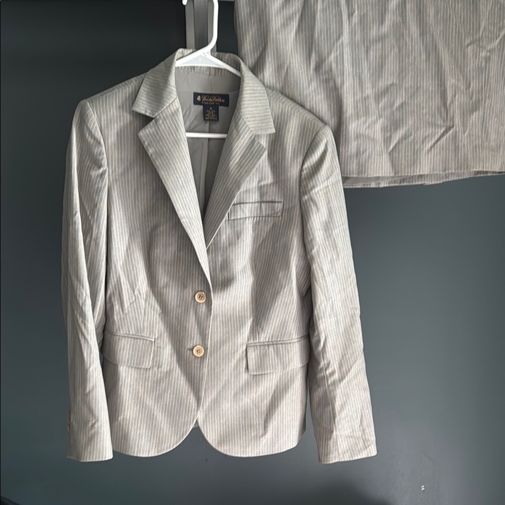 Brooks Brothers Light Gray Striped Blazer